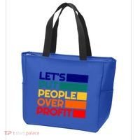 Leftist Democratic Socialist Union Retro People Over Profit Gift Tote Bag thumb 3