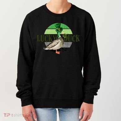 Lucky Duck St Patricks Day Duck Hunting Silly Goose Gift Women's Sweatshirt