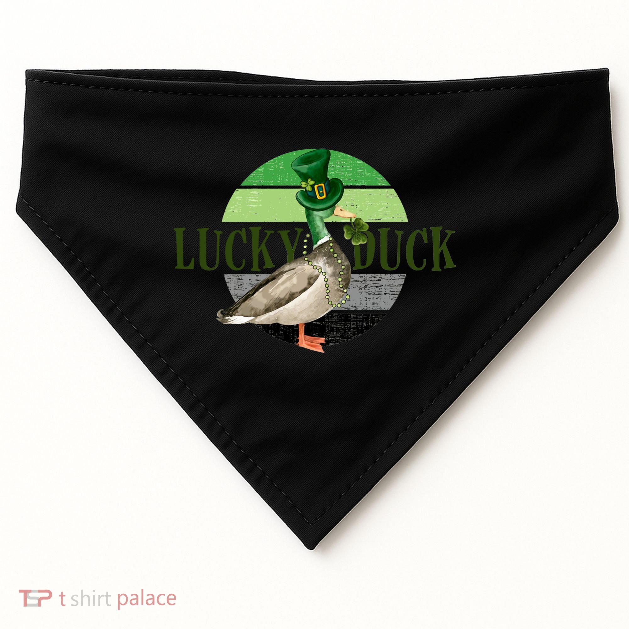 Lucky Duck St Patricks Day Duck Hunting Silly Goose Gift USA-Made Doggie Bandana