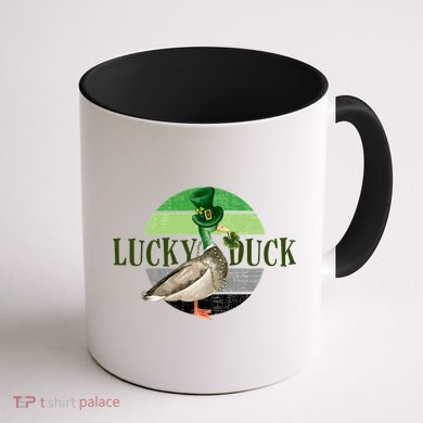 Lucky Duck St Patricks Day Duck Hunting Silly Goose Gift Coffee Mug back