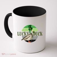 Lucky Duck St Patricks Day Duck Hunting Silly Goose Gift Coffee Mug thumb 0