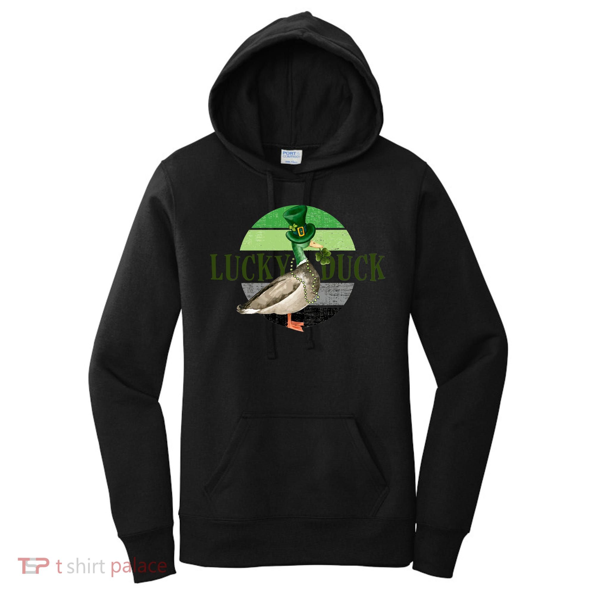 Lucky Duck St Patricks Day Duck Hunting Silly Goose Gift Women's Hoodie
