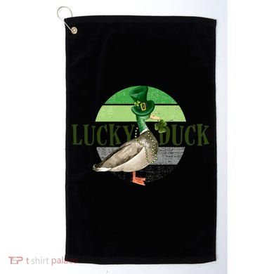 Lucky Duck St Patricks Day Duck Hunting Silly Goose Gift Golf Towel