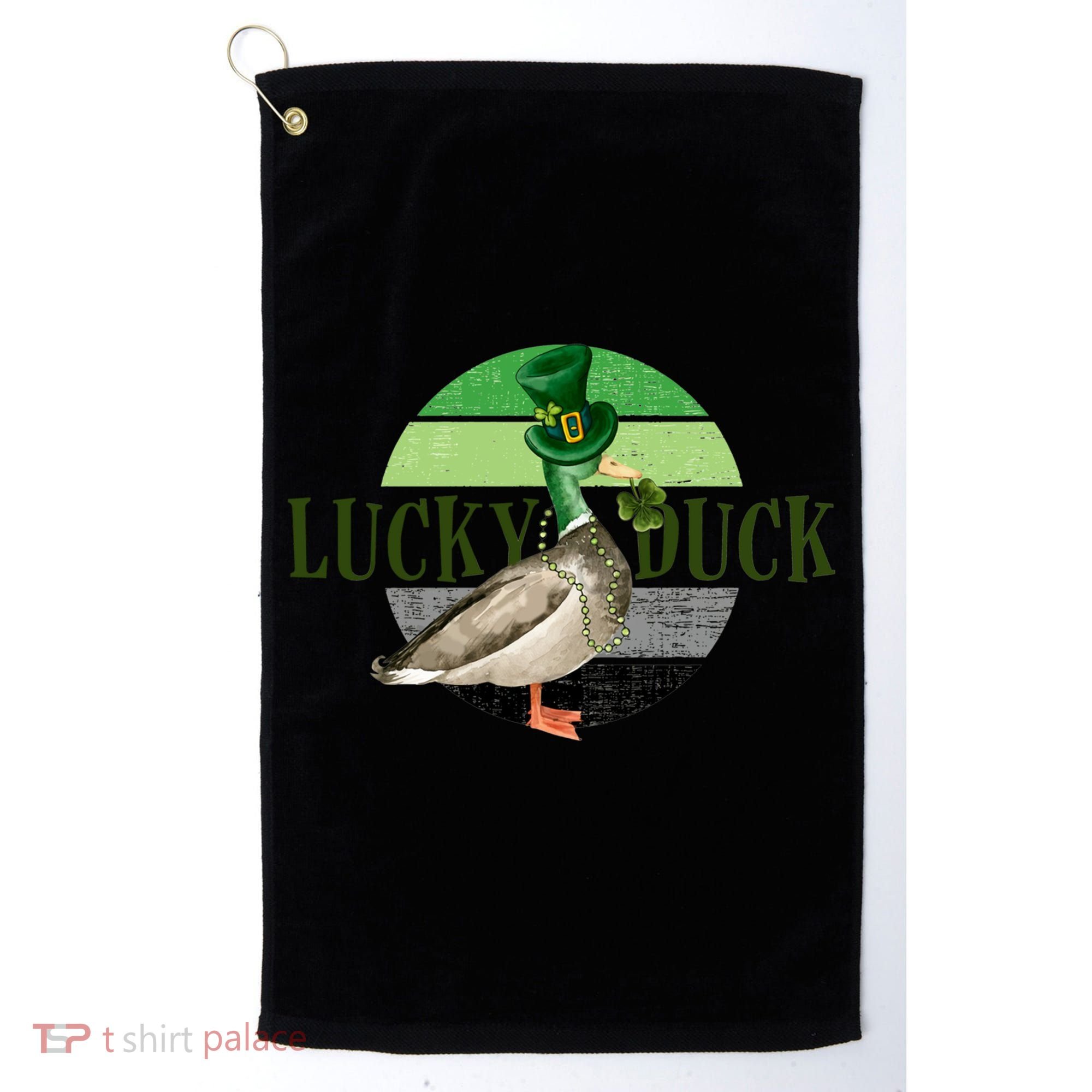 Lucky Duck St Patricks Day Duck Hunting Silly Goose Gift Golf Towel
