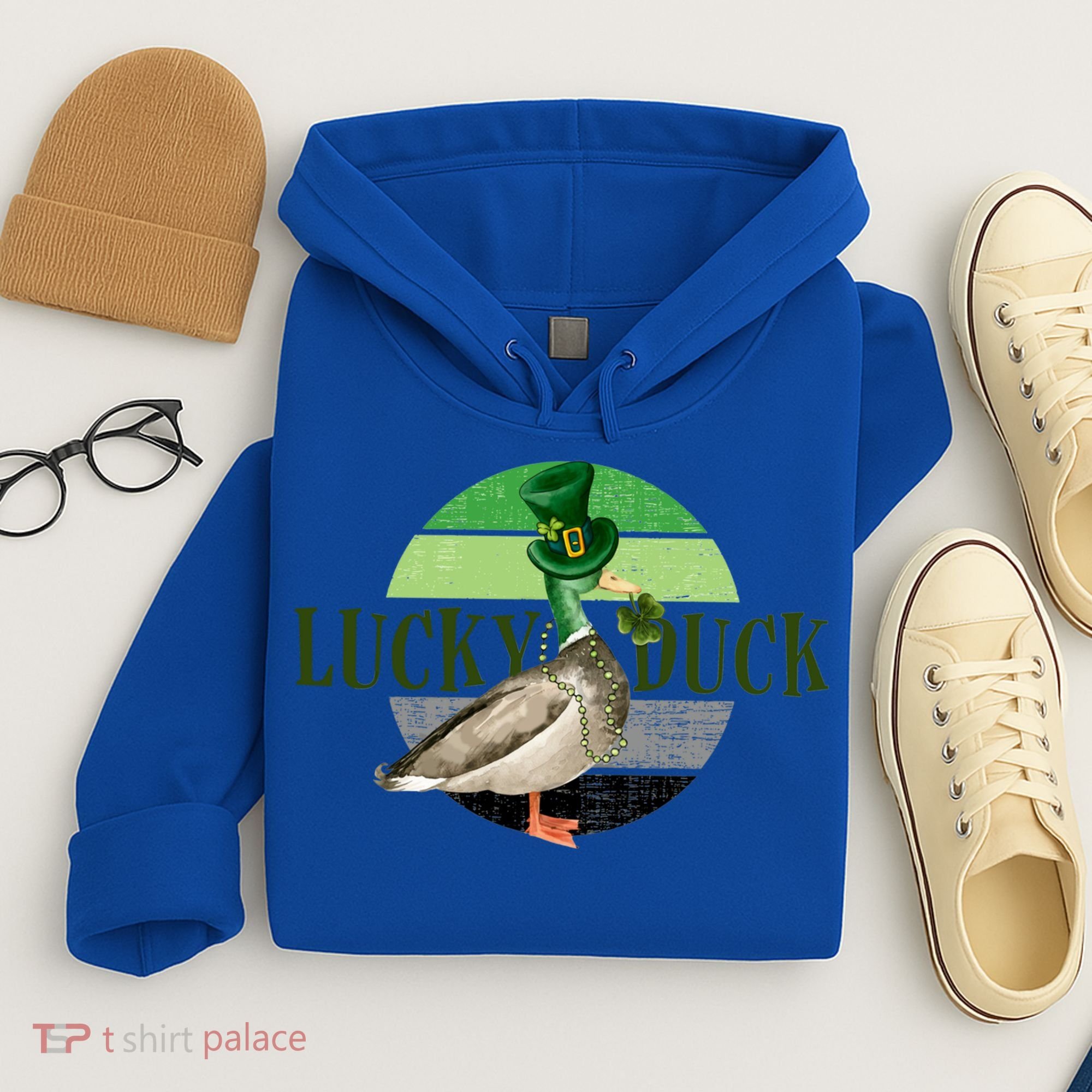 Lucky Duck St Patricks Day Duck Hunting Silly Goose Gift Hoodie