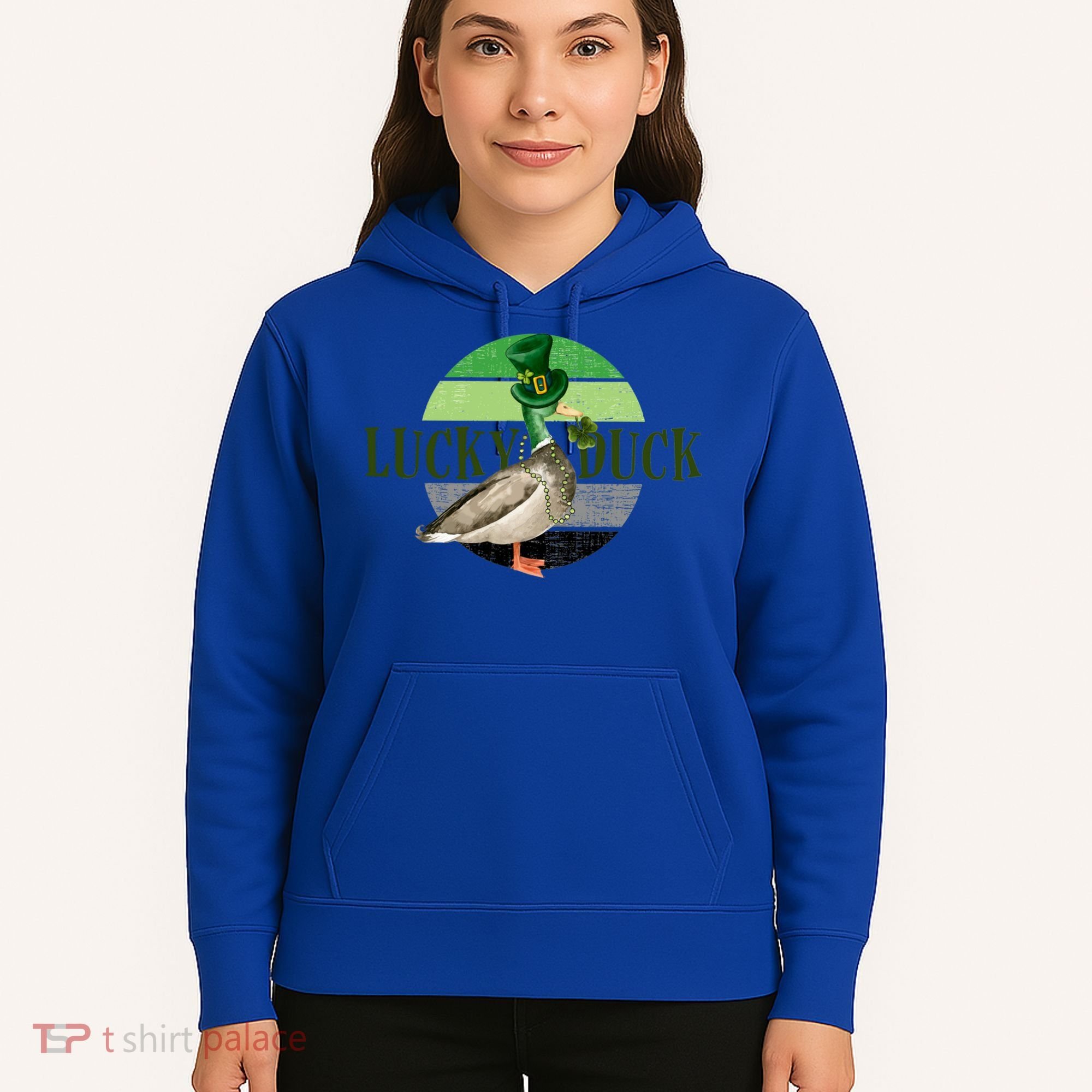 Lucky Duck St Patricks Day Duck Hunting Silly Goose Gift Hoodie