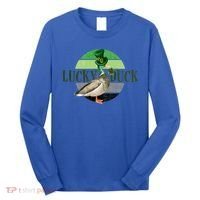 Lucky Duck St Patricks Day Duck Hunting Silly Goose Gift Long Sleeve Shirt thumb 0