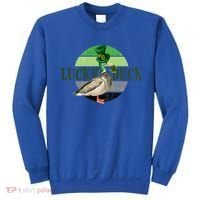 Lucky Duck St Patricks Day Duck Hunting Silly Goose Gift Sweatshirt thumb 0