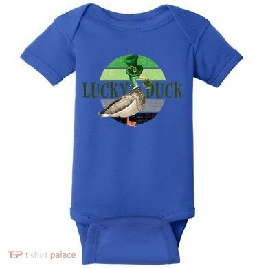 Lucky Duck St Patricks Day Duck Hunting Silly Goose Gift Baby Bodysuit