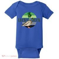 Lucky Duck St Patricks Day Duck Hunting Silly Goose Gift Baby Bodysuit thumb 0