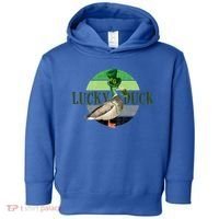 Lucky Duck St Patricks Day Duck Hunting Silly Goose Gift Toddler Hoodie thumb 0
