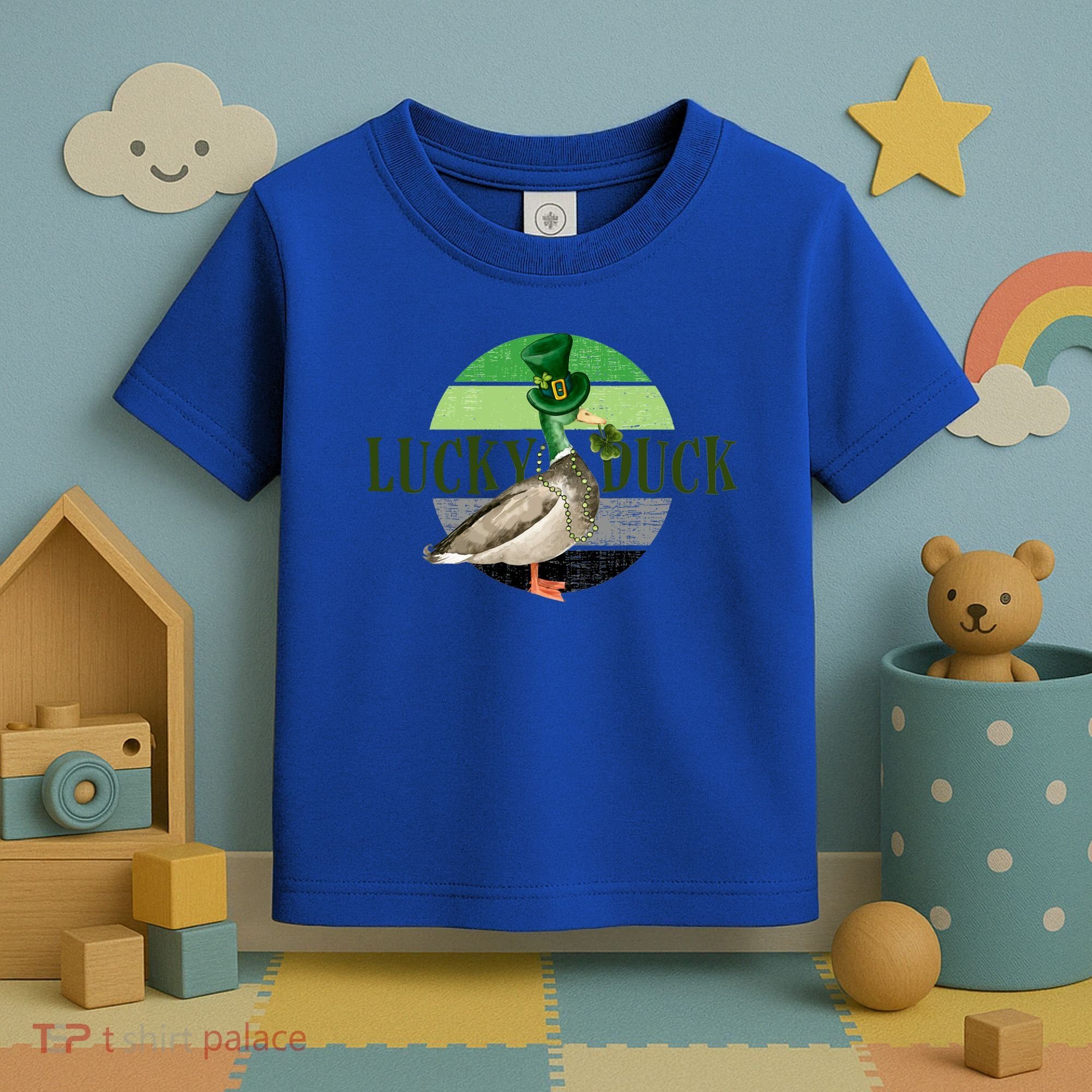 Lucky Duck St Patricks Day Duck Hunting Silly Goose Gift Toddler T-Shirt