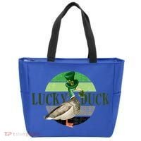 Lucky Duck St Patricks Day Duck Hunting Silly Goose Gift Tote Bag thumb 0