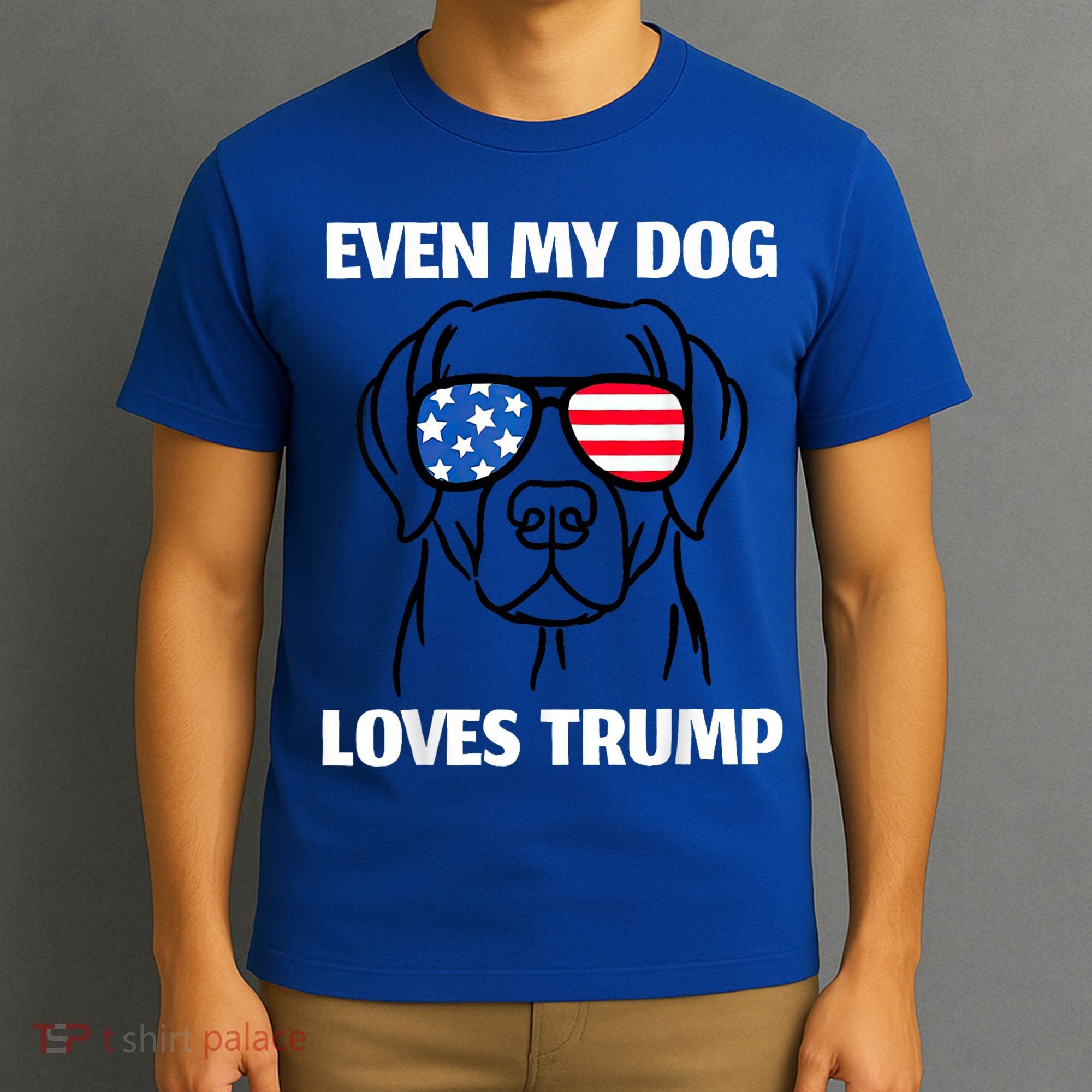 Labrador Dog Sunglasses Usa Flag Even My Dog Loves Trump T-Shirt