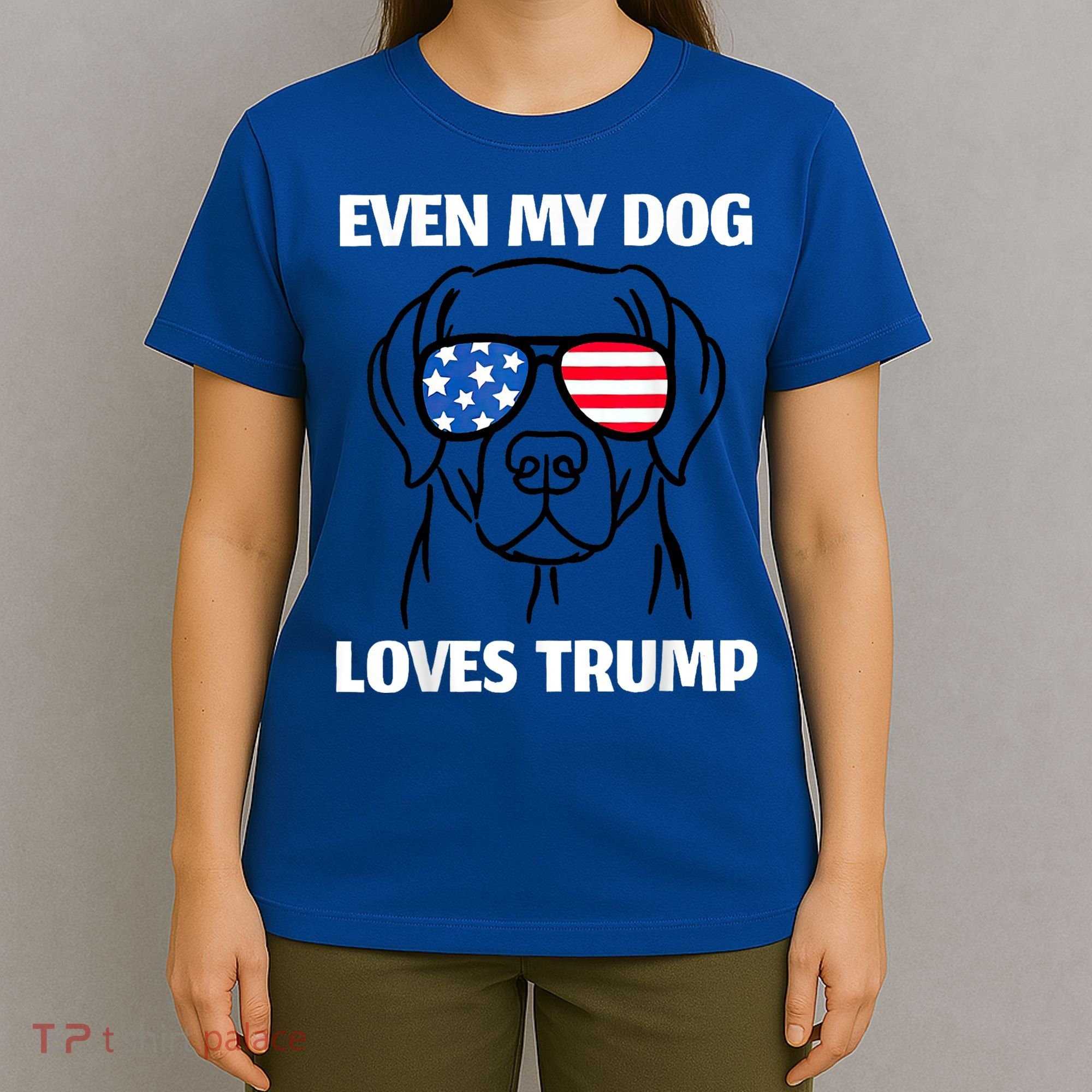 Labrador Dog Sunglasses Usa Flag Even My Dog Loves Trump T-Shirt