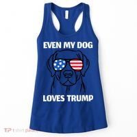 Labrador Dog Sunglasses Usa Flag Even My Dog Loves Trump Women's Tank Top thumb 0