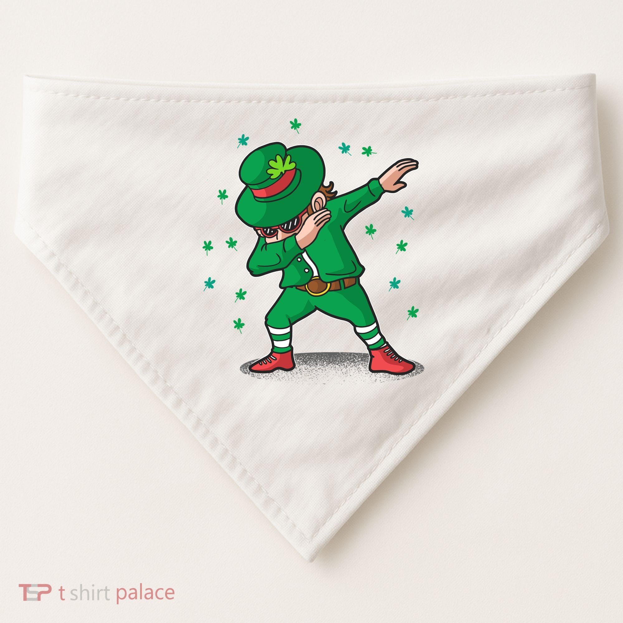 Leprechaun Dab St Patrick's Day Party USA-Made Doggie Bandana