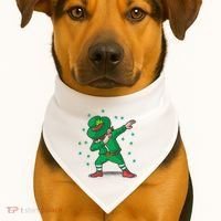Leprechaun Dab St Patrick's Day Party USA-Made Doggie Bandana thumb 1