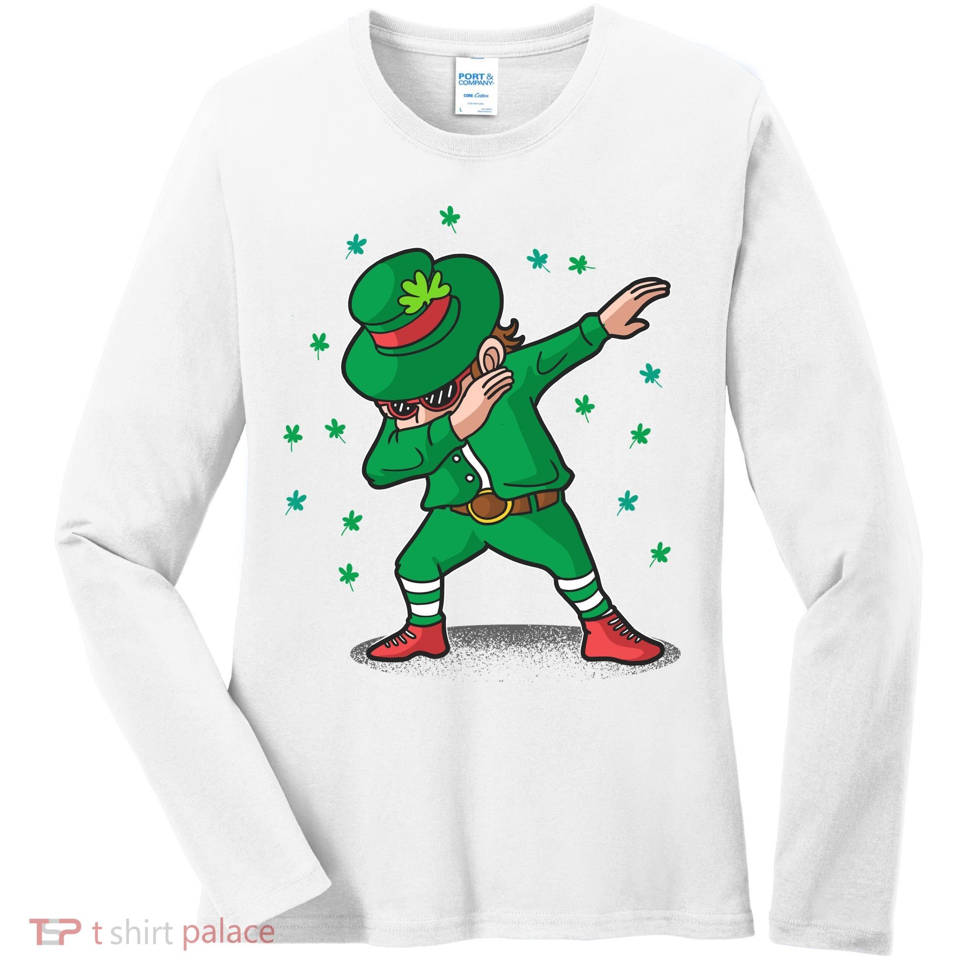 Leprechaun Dab St Patrick's Day Party Women's Long Sleeve Shirt