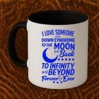 Love Someone With Down Syndrome Moon And Back Coffee Mug thumb 2