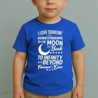 Love Someone With Down Syndrome Moon And Back Toddler T-Shirt thumb 2