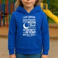 Love Someone With Down Syndrome Moon And Back Kids Hoodie thumb 3