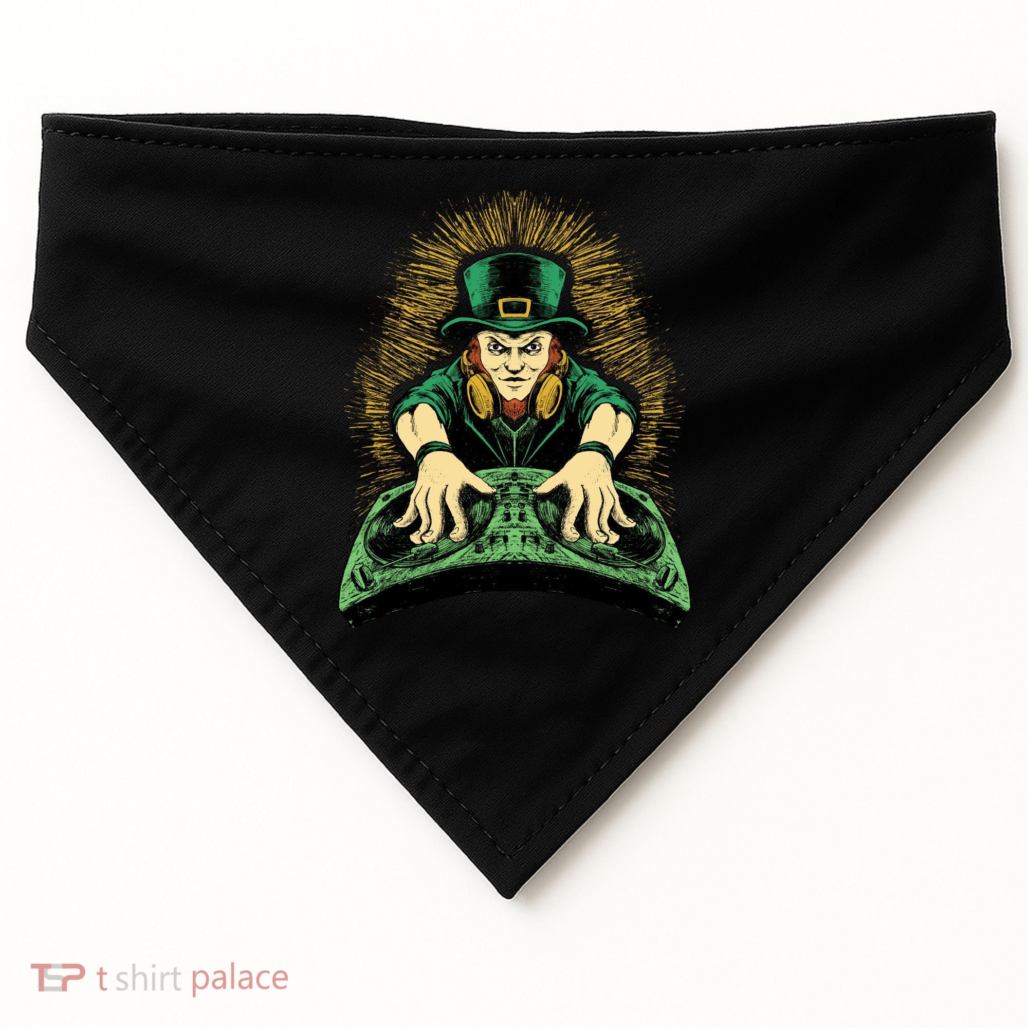Leprechaun Dj St Patricks USA-Made Doggie Bandana