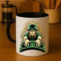 Leprechaun Dj St Patricks Coffee Mug thumb 4