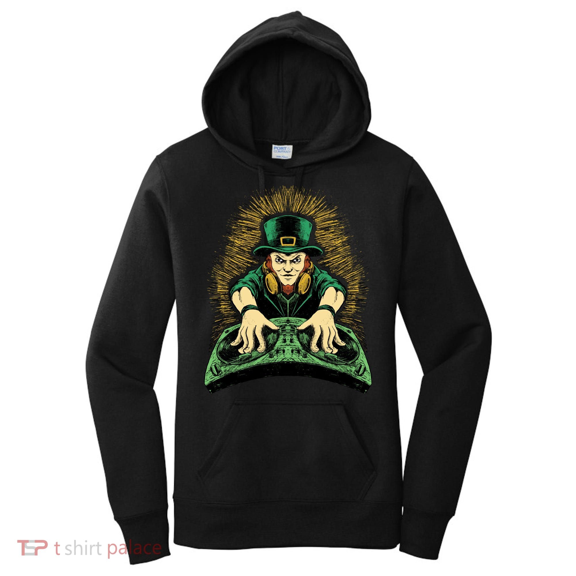 Leprechaun Dj St Patricks Women's Hoodie