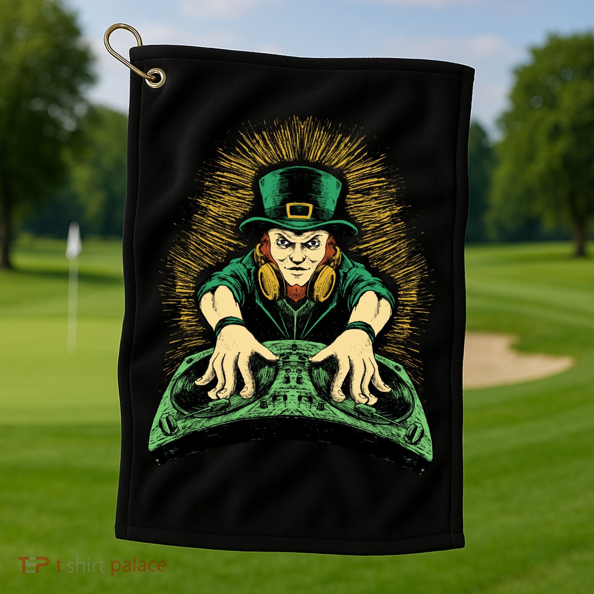 Leprechaun Dj St Patricks Golf Towel