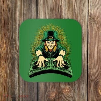 Leprechaun Dj St Patricks Coaster