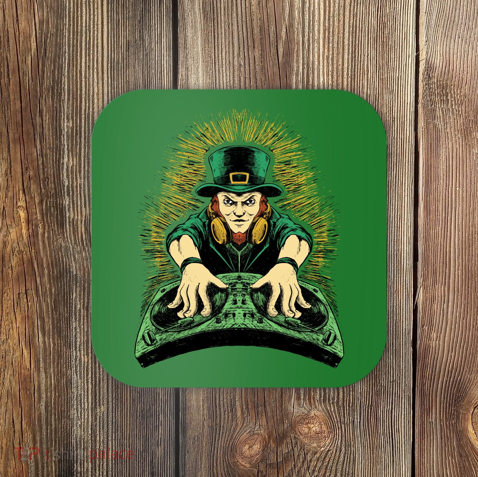 Leprechaun Dj St Patricks Coaster
