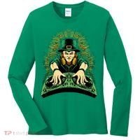 Leprechaun Dj St Patricks Women's Long Sleeve Shirt thumb 0