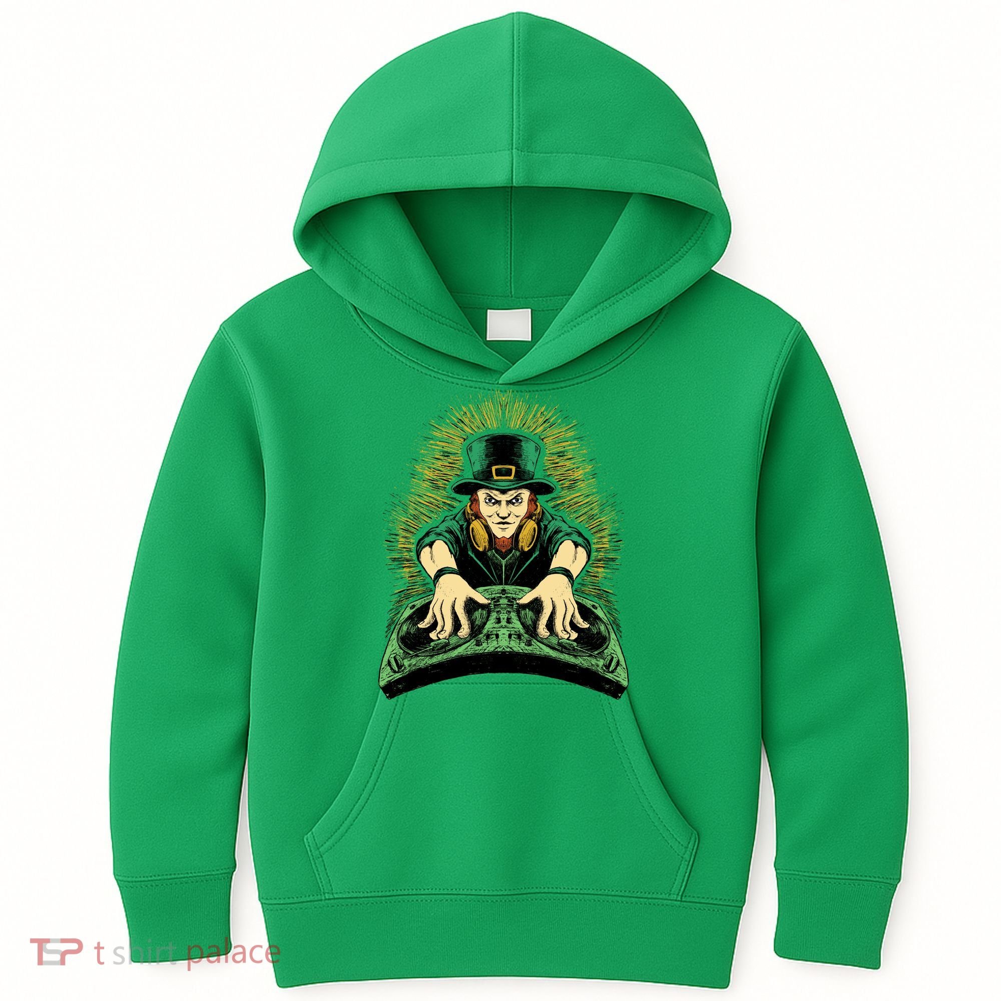 Leprechaun Dj St Patricks Kids Hoodie