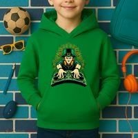 Leprechaun Dj St Patricks Kids Hoodie thumb 2