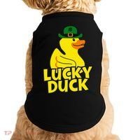 Lucky Duck Shamrock Rubber Ducky Funny St Patricks Day Doggie Tank thumb 0