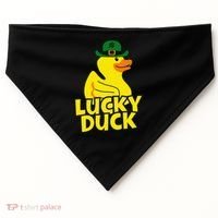 Lucky Duck Shamrock Rubber Ducky Funny St Patricks Day USA-Made Doggie Bandana thumb 0