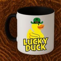 Lucky Duck Shamrock Rubber Ducky Funny St Patricks Day Coffee Mug thumb 2