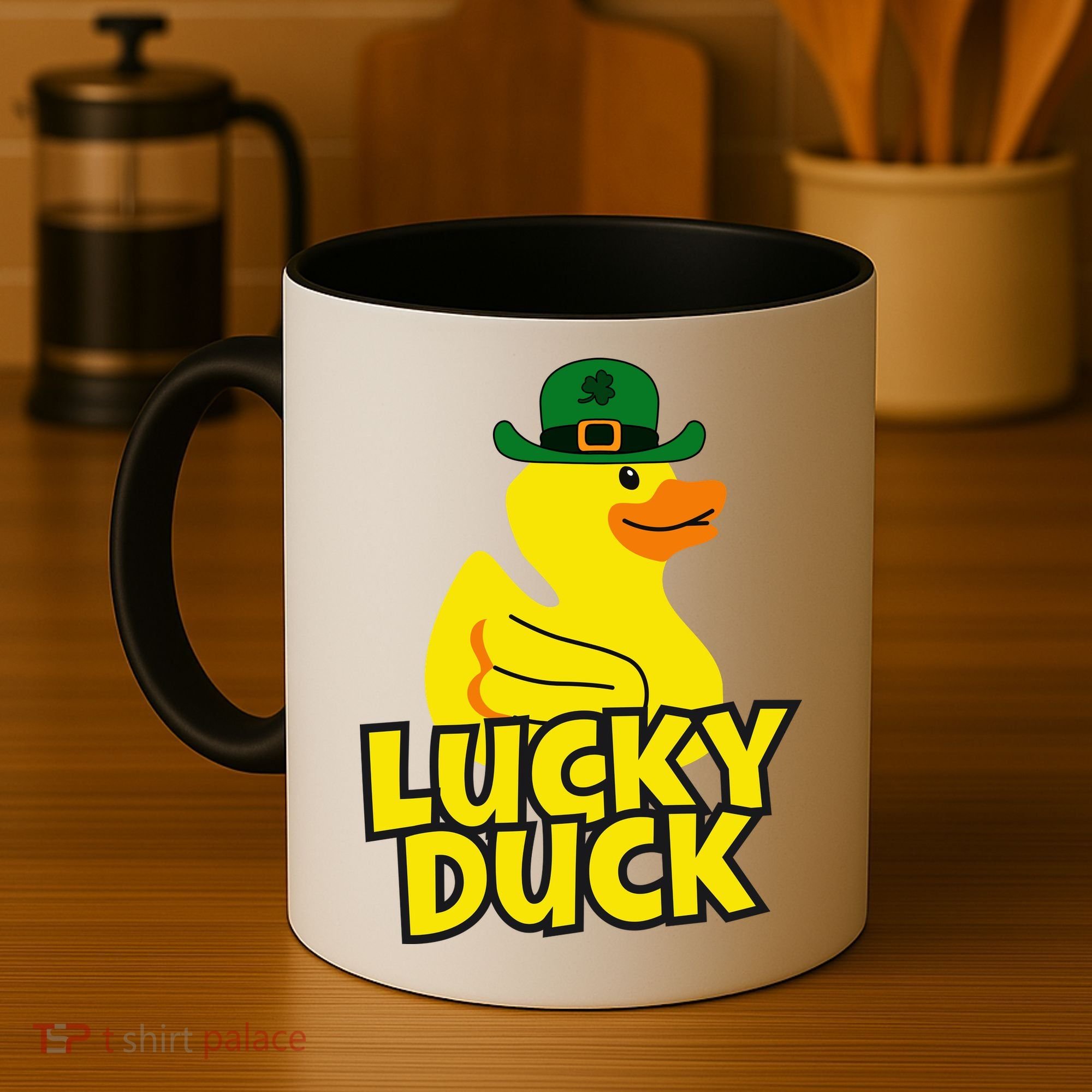 Lucky Duck Shamrock Rubber Ducky Funny St Patricks Day Coffee Mug