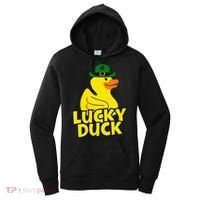 Lucky Duck Shamrock Rubber Ducky Funny St Patricks Day Women's Hoodie thumb 0
