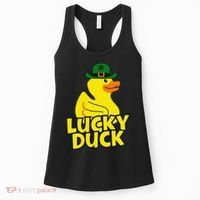 Lucky Duck Shamrock Rubber Ducky Funny St Patricks Day Women's Tank Top thumb 0