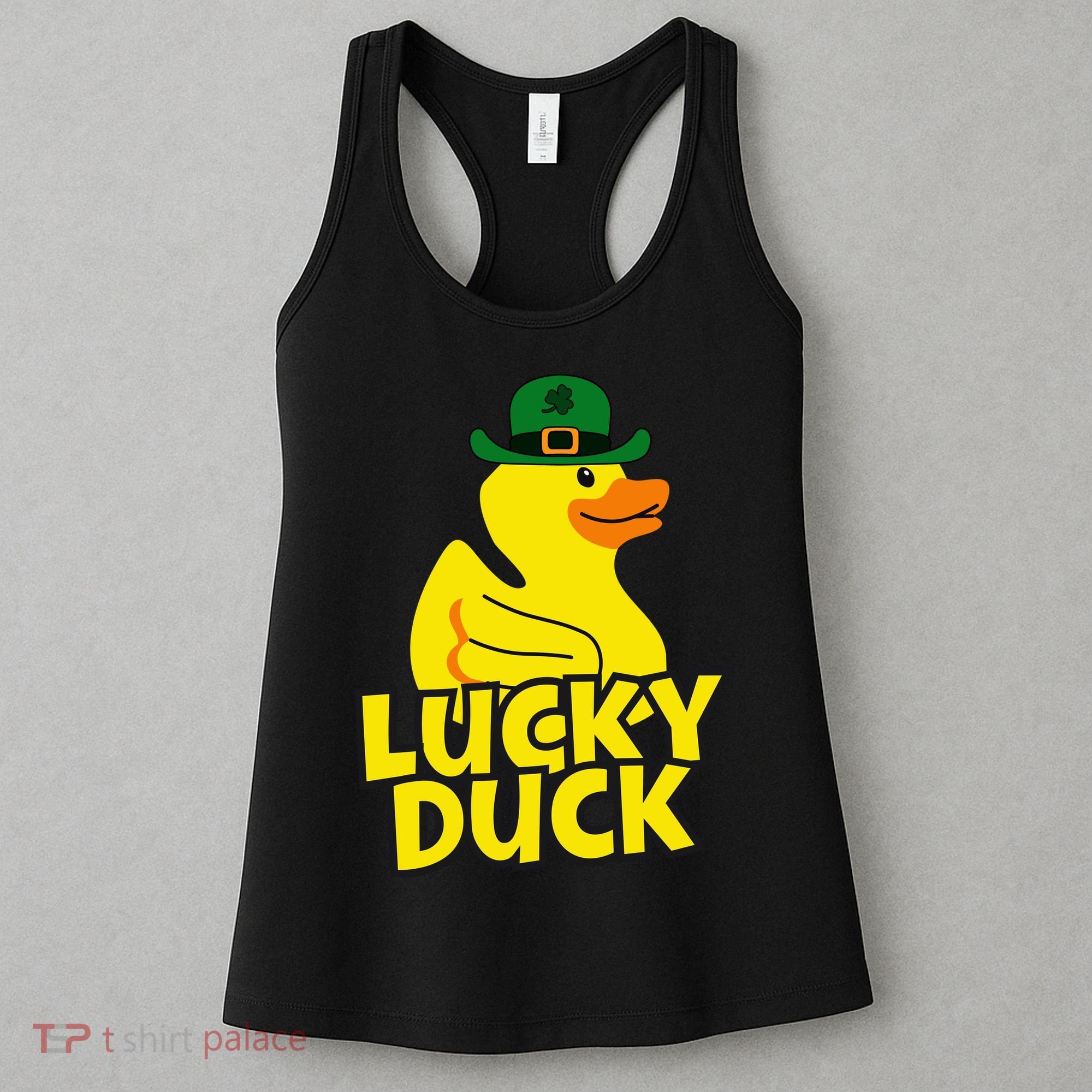 Lucky Duck Shamrock Rubber Ducky Funny St Patricks Day Women's Tank Top