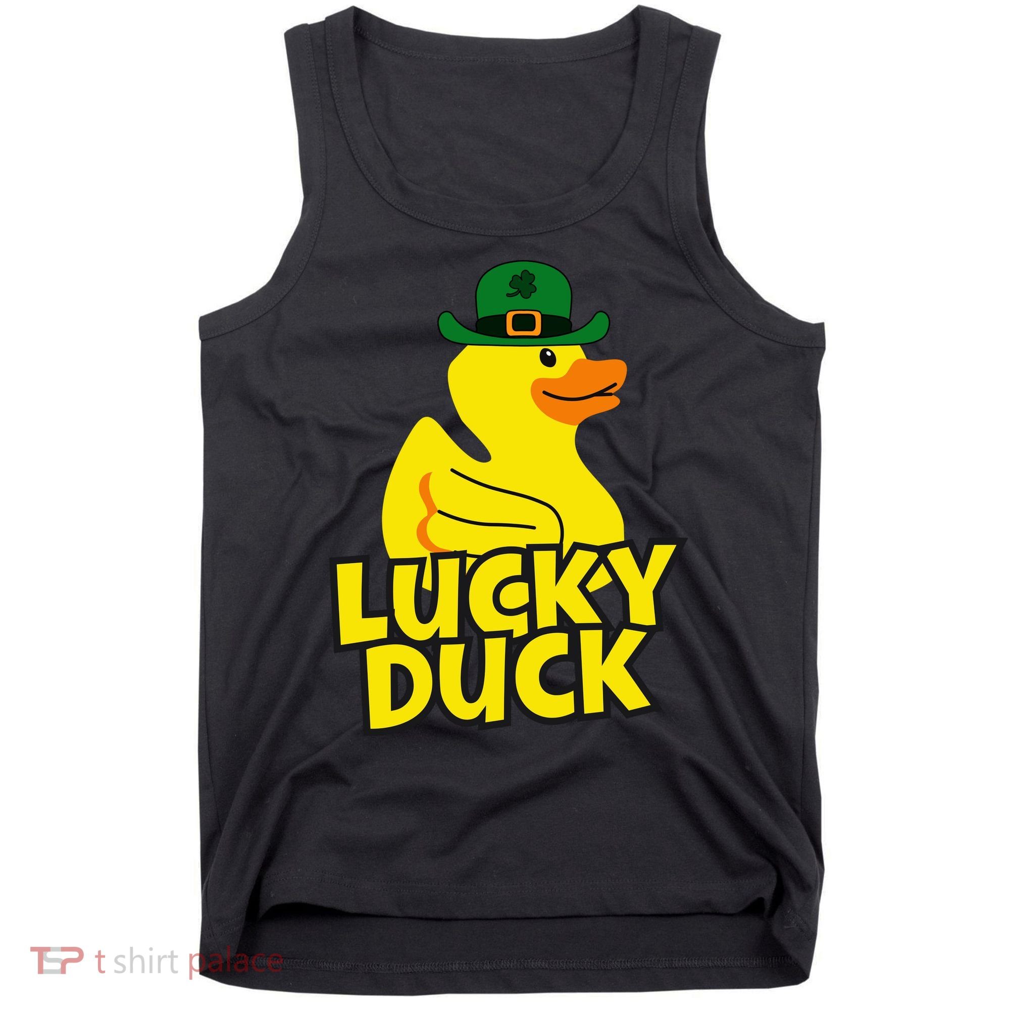 Lucky Duck Shamrock Rubber Ducky Funny St Patricks Day Tank Top