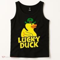 Lucky Duck Shamrock Rubber Ducky Funny St Patricks Day Tank Top thumb 2