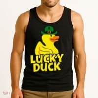 Lucky Duck Shamrock Rubber Ducky Funny St Patricks Day Tank Top thumb 3