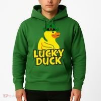 Lucky Duck Shamrock Rubber Ducky Funny St Patricks Day Hoodie thumb 2
