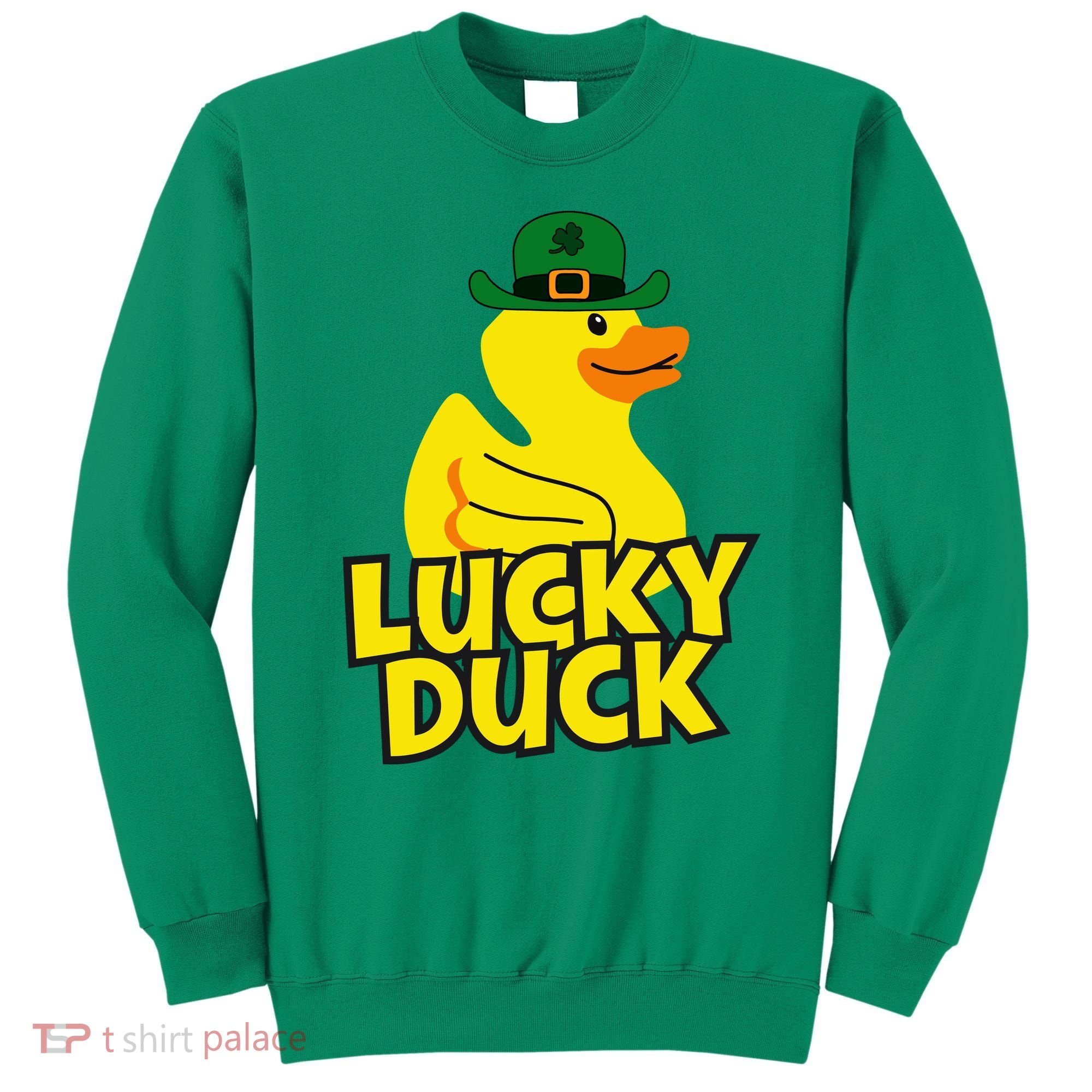 Lucky Duck Shamrock Rubber Ducky Funny St Patricks Day Sweatshirt