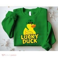 Lucky Duck Shamrock Rubber Ducky Funny St Patricks Day Sweatshirt thumb 2