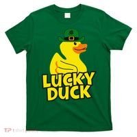 Lucky Duck Shamrock Rubber Ducky Funny St Patricks Day T-Shirt thumb 0