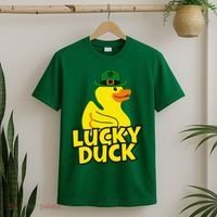 Lucky Duck Shamrock Rubber Ducky Funny St Patricks Day T-Shirt thumb 2